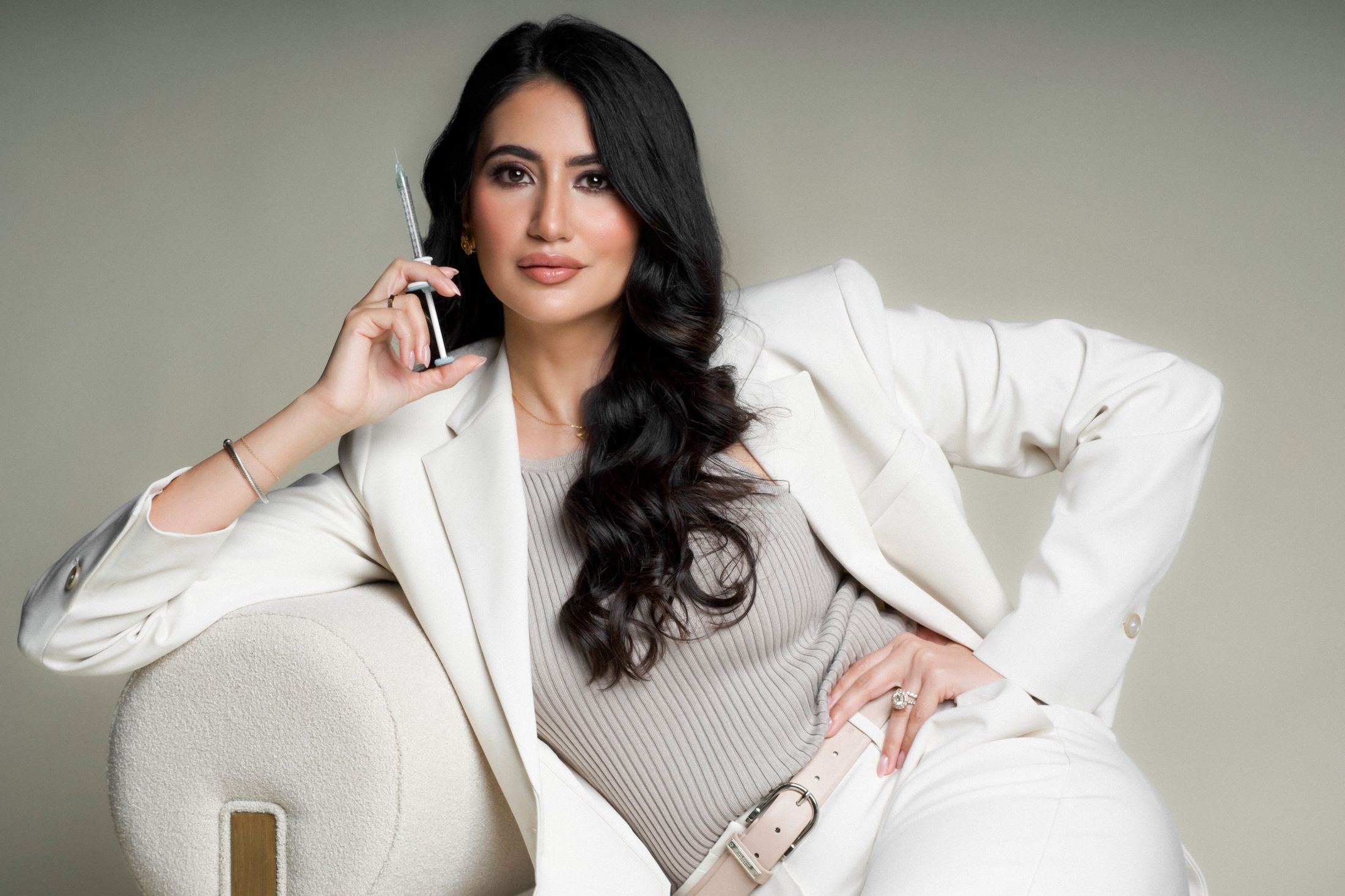 karishma lakhani with a cannula